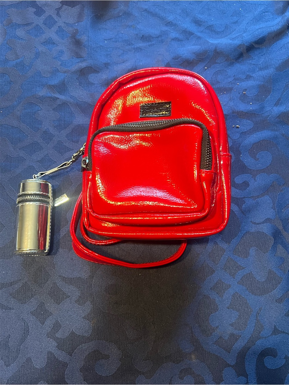 MAC Cosmetics Shiny Red Mini Crossbody Backpack